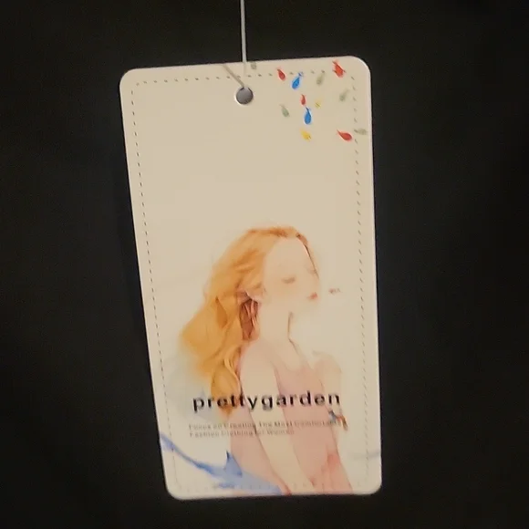 New Women's PrettyGarden Black Dress with pockets that ties in back. Size Medium - Picture 5 of 14